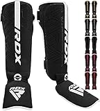 RDX Schienbeinschoner Kickboxen Kampfsport Muay Thai Training, Maya Hide Leder Kara Thaiboxen Schienbeinschutz, Schienbeinschützer Sparring Boxen Krav MAGA MMA Karate Taekwondo (MEHRWEG)