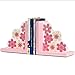 Bookences Końcówki Końcówki na półki Różowe Kwiaty Dziewczyna Bookend Obsługuje Drewniane Heavy Duty Książki Półka Półka Kurki Książki do książek