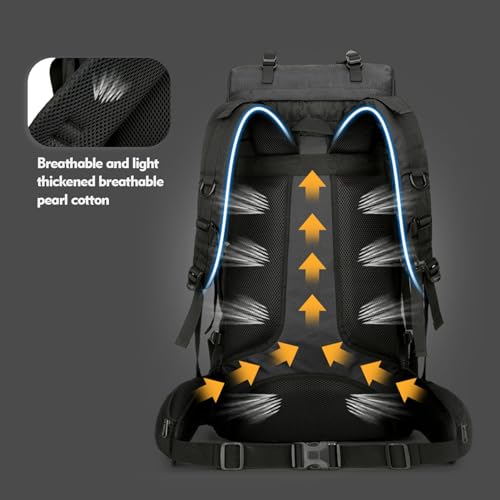 Mochila de senderismo 75L ligera y resistente al agua miniatura 6