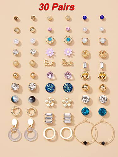 Image of Shining Diva Fashion Stylish Combo Set Crystal Pearl Earrings for Women and Girls