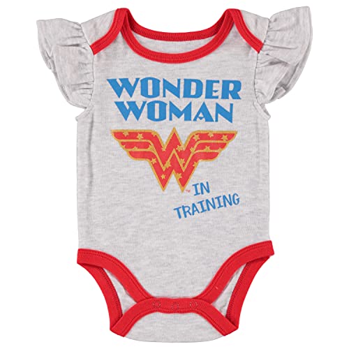 Wonder Woman Baby Girls Bodysuit 3-Pack - Newborn Girl Clothes (0-3M) #TOP2