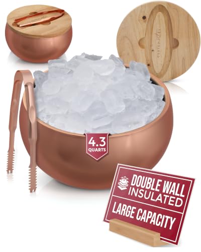 Gusto Nostro 4.1L insulated ice bucket with lid & tongs (rose)