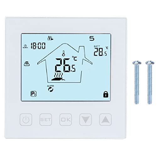 Termostato de Suelo Radiante eléctrico modulante 230V AC con Pantalla táctil LCD - Control preciso de Temperatura para calefacción y aerotermia en hogar