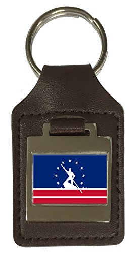 Porte-clés en cuir gravé Richmond City USA - Accessoire de clés vintage