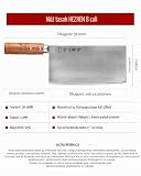 HEZHEN 20CM tasaki do mięsa, 3-warstwowa stal kompozytowa, nóż rzeźniczy ze stali nierdzewnej, nóż do krojenia mięsa, nóż do krojenia warzyw, nóż kuchenny szefa kuchni, rękojeść z drewna Padauk
