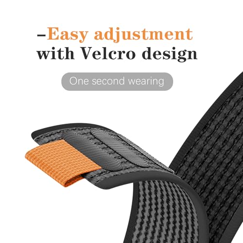 HQzon Nylon Watch Band for Garmin Forerunner 965/970/955/945/935/fenix5/fenix6, Hook and Loop Sport Replacement Strap for Garmin Instinct/Instinct2/Instinct3 45mm by HQzon - Used condition - Image 2