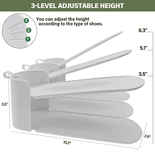 Yvhvtv 12-Pack Adjustable Shoe Slots Organizer, New Upgrade Double Layer Shoe Stacker, White Stack Shoe Rack Holder Storage Space Saver For Closet Organization And Storage Shoes #TOP3