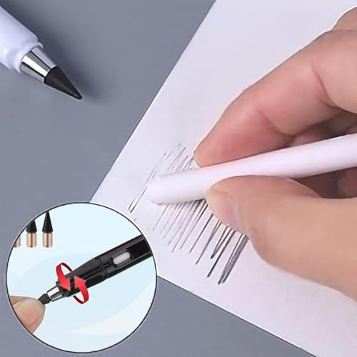 XIUSHE Set de 8 lápices infinitos de escritura metálicos sin tinta miniatura 7