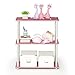 Furinno TURN-N-TUBE Storage Shelves, 3-Tier Book Shelf, Corner Shelf, Toolless Open Shelves, for Organization and Storage, Living Room, Garage, Home Office, Pink