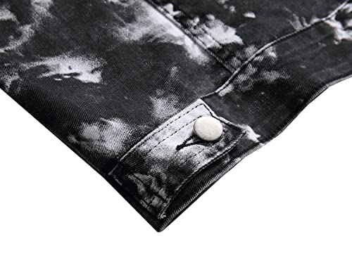 Image of RANMCC Men's Stretch Vintage Washed Long Sleeve Denim Jacket