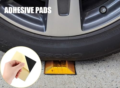 Image of Adhesive Sticky Pads for Road Reflectors, 4 inch x 4 inch Butyl Sticky Pads, 4 Pack, Stick Driveway Reflectors on Driveway, Apply on Asphalt, Pavement, Cement or Concrete, Reflectors Sold Separately