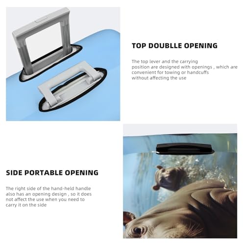 Travel Luggage Cover Fashion Suitcase Protector Cute Baby Hippos Spandex Baggage Covers Washable Suitcase Covers Anti-Scratch Luggage Cover Protectors Fits 18-32 Inch Suitcases X-Large4