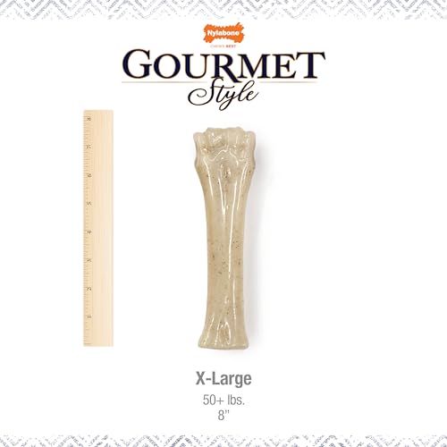 Image of Nylabone Strong Chew Gourmet Style Knuckle Bone Dog Chew Toy, X-Large | Filet mignon flavor, durable chew toys, long lasting, encourages healthy chewing, helps clean teeth, for dogs 50+ lbs
