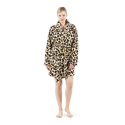 Super Plush Luxurious Soft Leopard Print Bathrobe - Available in 2 Adult Sizes