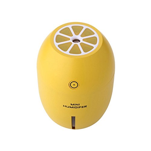 Preisvergleich Produktbild LightsGoal LED Luftbefeuchter, Zitrone Nachtlicht Luftreiniger, Kalten Nebel Technologie Mini Befeuchter, 180ml Humidifier Ultraschall Diffuser für Babies Yoga Kindergarten Schlafzimmer Büro (Gelb)