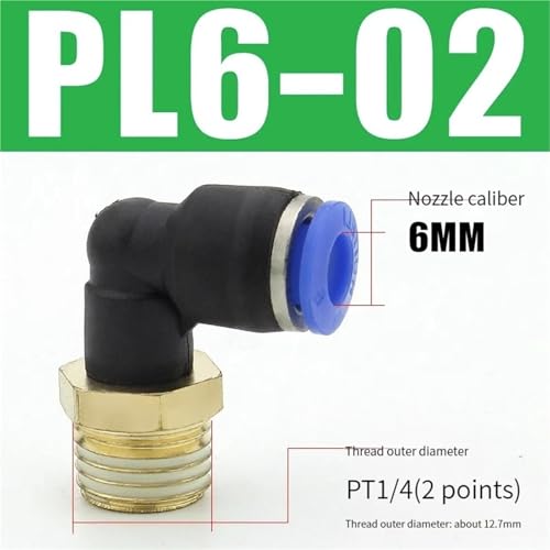 Conector neumático para reparar fugas de aire comprimido en codo rápido 6mm 3
