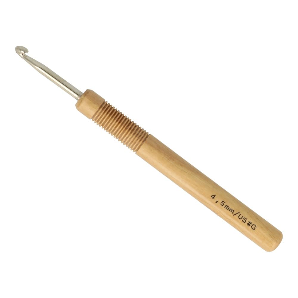 Olive Wood Crochet Hook by addi | Size: 4.5mm/15cm