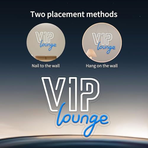 Image of VIP Lounge Neon Signs for Wall Decor, VIP Neon Lights Signs for Room Decor, Led Light Up Sign with USB Powered for Bar, Hotel, Cafe, VIP Room, Home Decoration