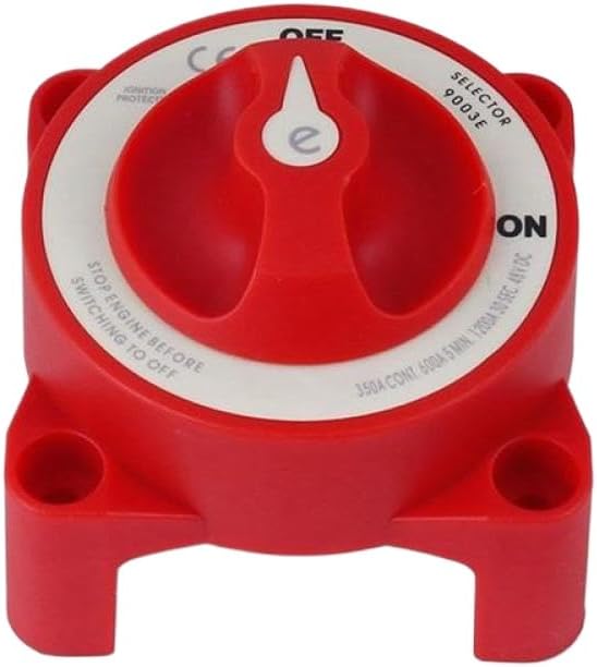 48V 350A Disconnect Switch Isolator Compatible with Car Auto RV Marine Boat Single Selector Cut Off E Series for Standard Electrical Systems
