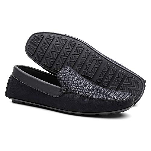 Mocassim Masculino Couro Nobuck Conforto Elegância - Preto/39