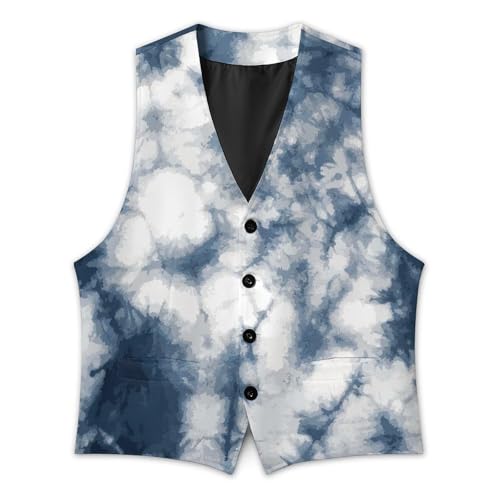 Abstract Style of Tie Dye Men's Suit Vest Slim Fit V-Ncek Waistcoat Business Casual Vest3