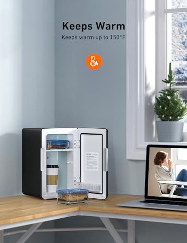 AstroAI Mini geladeira 2.0 Gen, 6 litros/8 latas de maquiagem para cuidados com a pele 110V AC/12V D