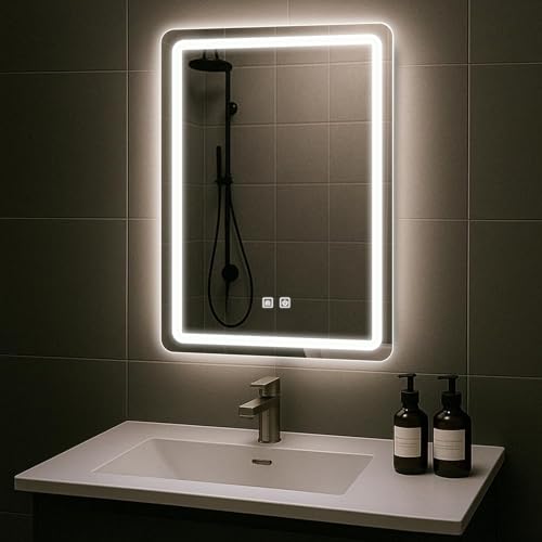 JOHALXER LED Bathroom Mirror, 20x28 in Vanity Mirrors with Backlit Lights for Shaving, Fogless...