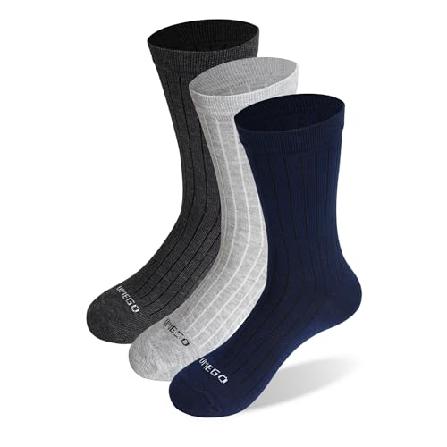 Image of Unisex Pure Cotton Combed Regular Fit Ribbed Crew Socks | Soft Breathable Socks for Men and Women | Ideal for Office Wear, Casual Outfits & Daily Use