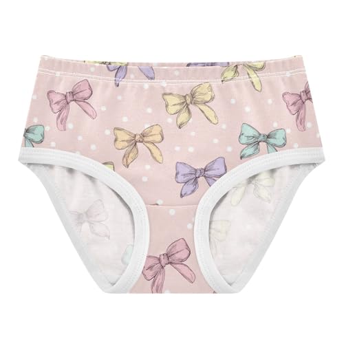 Wusikd Bows Polka Dots Girls' Underwear Cotton Girls Briefs Soft Toddler Underwear 2T