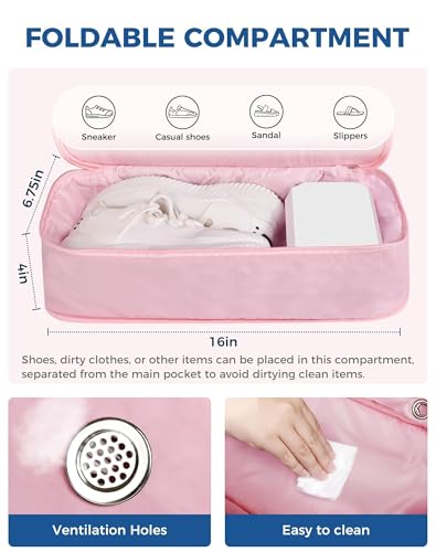 Fmeida Gym Bag for Women, 30L Expandable Travel Bags with Shoe Compartment, Sports Yoga Bag with Wet Pocket3