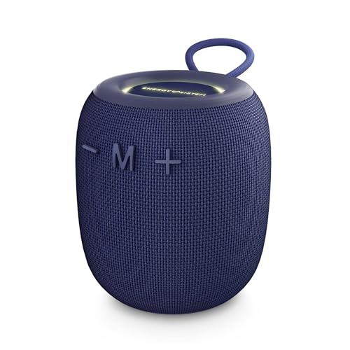 Energy Sistem Bloom – Altavoz Bluetooth (Bluetooth 5.3, 18 Horas de batería, IPX6, True Wireless, Plástico 100% Reciclado, Luces LED) Navy