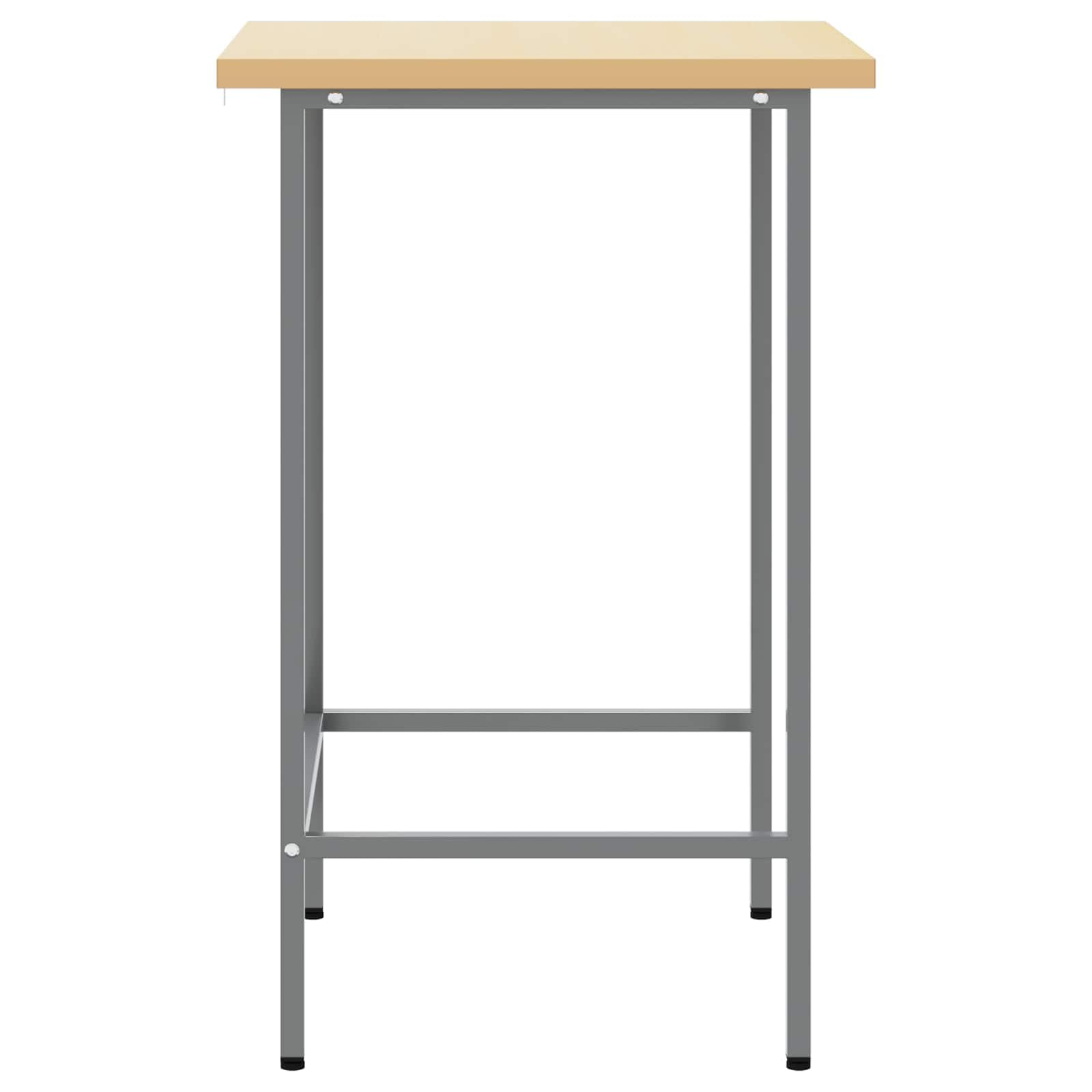 vidaXL Ecktisch Grau 55 x 55 x 85 cm Stahl und hochwertiges Holz, Verstellbare Füße, moderner Ecktisch, quadratisch, stylisches Möbel, platzsparend für Wohnzimmer