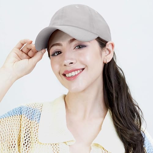 Image of Cotton Baseball Cap Dad Hat - Washed Low Profile Adjustable Hat for Men Women Casual Outdoor Running Golf