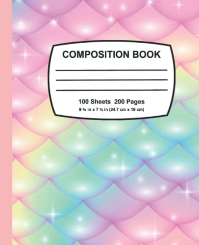 Composition Notebook- Back to School notebooks for teens | Cute notebook for teens: Mermaid styled Comp. Notebook