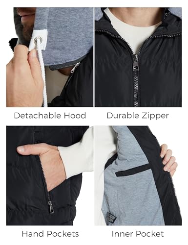 Image of ZSHOW Men's Puffer Vest Removable Hooded Vest Outdoor Winter Vest