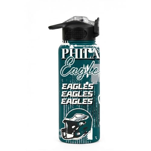 Proformance Home NFL Philadelphia Eagles ProPress Homefield Mashup 32oz Stainless Steel Water Bottle, Press Top Lid