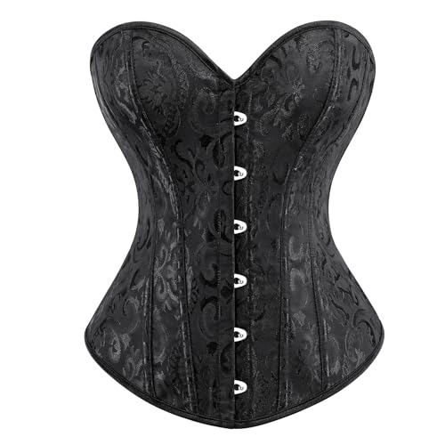 WERFORU Damen Vollbrust Corsage Korsett Top Korsett Damen Gothic Vintage Corsagen Korsage für Halloween