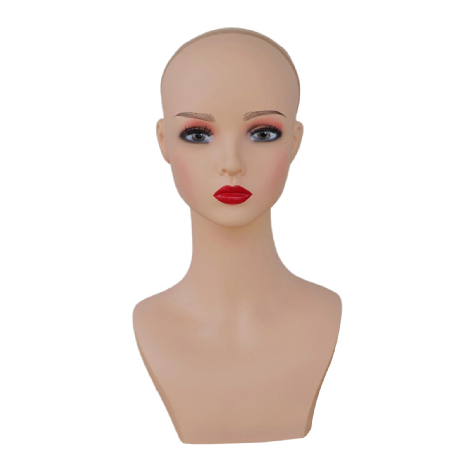 Cabeza de maniquí femenino, busto de cabeza de maniquí, soporte para peluca, soporte de exhibición de peluca para uso personal, Style a