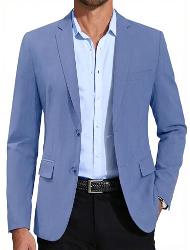 Blazer décontracté deux boutons veste légère homme bleu royal
