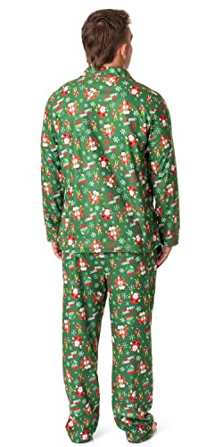 INTIMO Elf The Movie Mens' Film OMG! Santa! I Know Him! Button Down Sleep Pajama Set3