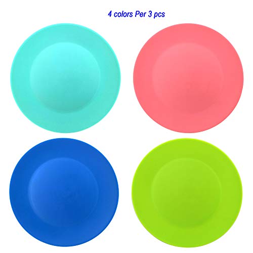 Yuyuhua Plastic Plates Reusable Bpa-Free Dishwasher And Microwave Safe Colorful Set Of 12 For Parties Wedding Indoor Or Outdoor Use #TOP2