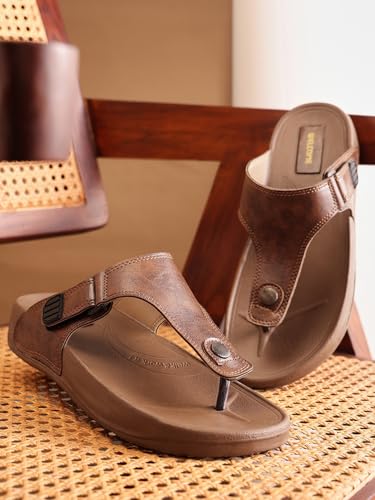 Image of WELCOME Soft Men's Slippers with Cushion FootBed for Adult | Comfortable & Light Weight | Stylish & Anti-Skid | Waterproof & Regular Flip Flops for Gents /Boys