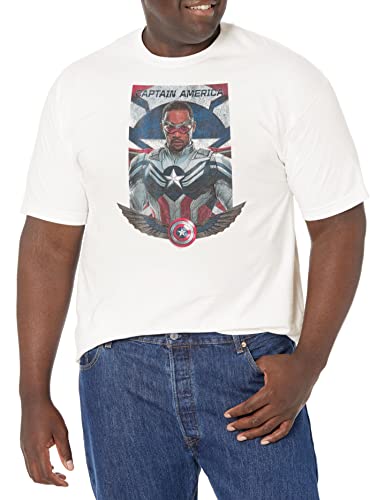 T-Shirt Marvel Faucon imprimé dynamique sur fond blanc 5XL homme