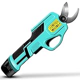 [Anti-Rutsch und Sicherheit] Ergonomisches Griffdesign, reduziert Ermüdung, verbessert Komfort, stoßfest und rutschfest. Um den doppelten Sicherheitsschalter zu verwenden, müssen Sie zwei Tasten gleichzeitig drücken, damit die elektrische Schere funktioniert.