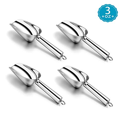 3 Ounce Mini Scoop Set of 4, P&P CHEF Stainless Steel Candy Sweet