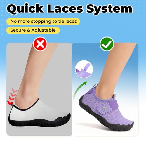 Image of Mishansha Kids Water Shoes Quick-Dry Wide Toe Box Non-Slip Barefoot Shoes Beach Pool Swim Shoes