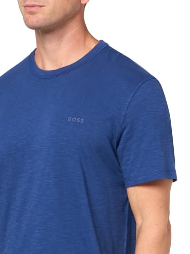 BOSS Men's Slub Jersey T-Shirt with Tonal Patch Logo3