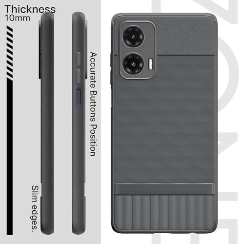 Image of Pikkme Back Cover for Moto G35 5G Camera Protection 3D Hexa Cube Design Silicone Protective Bumper Case (Grey)