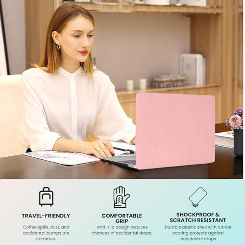 Image of MOCA Compatible with MacBook Air 13 inch Case M1 Chip 2021-2018 Release A2337 A2179 A1932, Plastic Hard Shell&Keyboard Cover for MacBook Air 13.3 inch Case, (Pink, New Air 13 2021-2018)