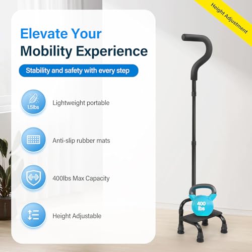 Adjustable Stair Climbing Assist Cane for Seniors, Half Step Stair Walker Aid for Walking Up Down, Portable Stair Lift Cane, Stability Walking Sticks - Step Stair Assist Device for Safety & Mobility